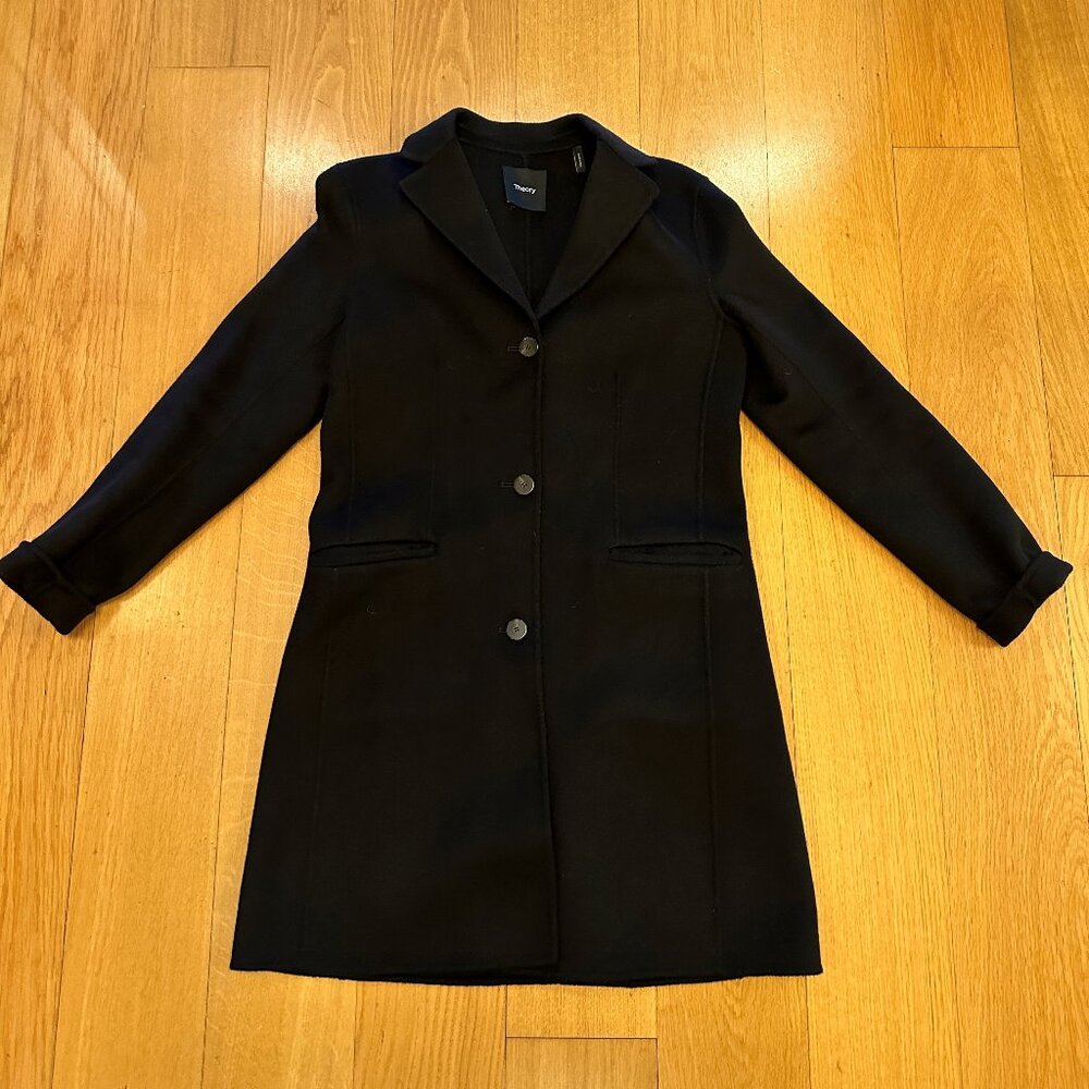 Theory Black Wool Coat